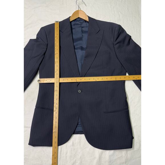 Giorgio Armani Le Collezioni Mens 41-L Navy Wool Blazer Jacket Made in Italy - Picture 6 of 14